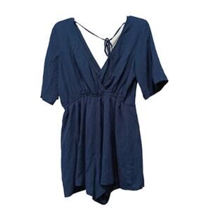 Altar'd State Navy Faux Wrap Romper Size Large